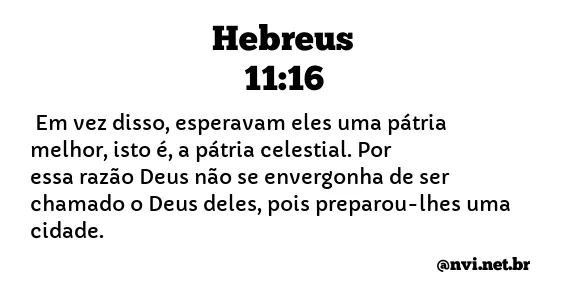 HEBREUS 11:16 NVI NOVA VERSÃO INTERNACIONAL