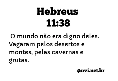 HEBREUS 11:38 NVI NOVA VERSÃO INTERNACIONAL