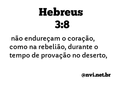 HEBREUS 3:8 NVI NOVA VERSÃO INTERNACIONAL