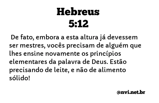 HEBREUS 5:12 NVI NOVA VERSÃO INTERNACIONAL