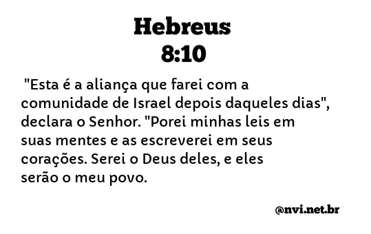 HEBREUS 8:10 NVI NOVA VERSÃO INTERNACIONAL