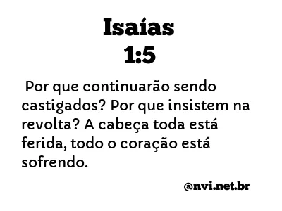 ISAÍAS 1:5 NVI NOVA VERSÃO INTERNACIONAL