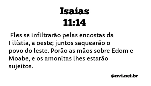 ISAÍAS 11:14 NVI NOVA VERSÃO INTERNACIONAL