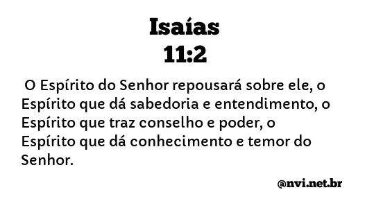 ISAÍAS 11:2 NVI NOVA VERSÃO INTERNACIONAL