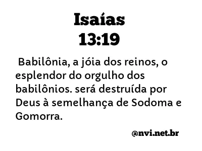 ISAÍAS 13:19 NVI NOVA VERSÃO INTERNACIONAL