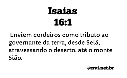 ISAÍAS 16:1 NVI NOVA VERSÃO INTERNACIONAL