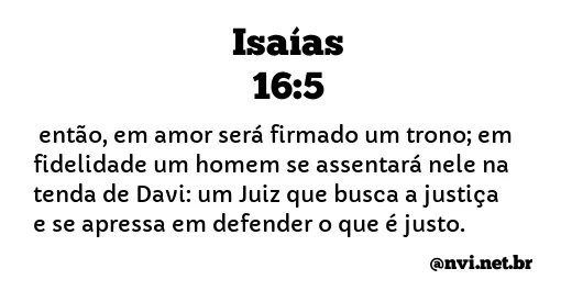 ISAÍAS 16:5 NVI NOVA VERSÃO INTERNACIONAL