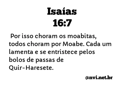 ISAÍAS 16:7 NVI NOVA VERSÃO INTERNACIONAL