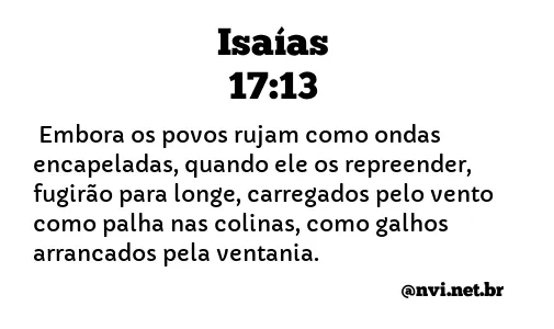 ISAÍAS 17:13 NVI NOVA VERSÃO INTERNACIONAL