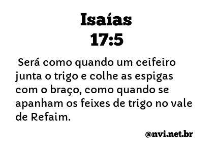 ISAÍAS 17:5 NVI NOVA VERSÃO INTERNACIONAL