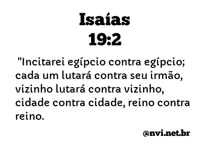 ISAÍAS 19:2 NVI NOVA VERSÃO INTERNACIONAL