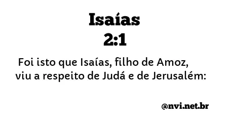 ISAÍAS 2:1 NVI NOVA VERSÃO INTERNACIONAL