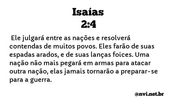 ISAÍAS 2:4 NVI NOVA VERSÃO INTERNACIONAL