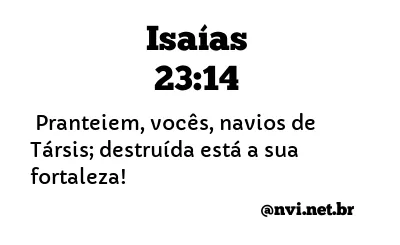 ISAÍAS 23:14 NVI NOVA VERSÃO INTERNACIONAL