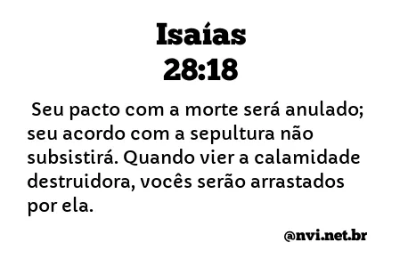 ISAÍAS 28:18 NVI NOVA VERSÃO INTERNACIONAL