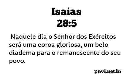 ISAÍAS 28:5 NVI NOVA VERSÃO INTERNACIONAL