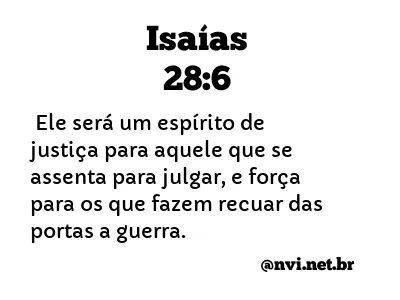 ISAÍAS 28:6 NVI NOVA VERSÃO INTERNACIONAL