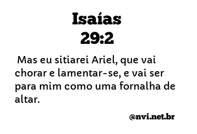 ISAÍAS 29:2 NVI NOVA VERSÃO INTERNACIONAL