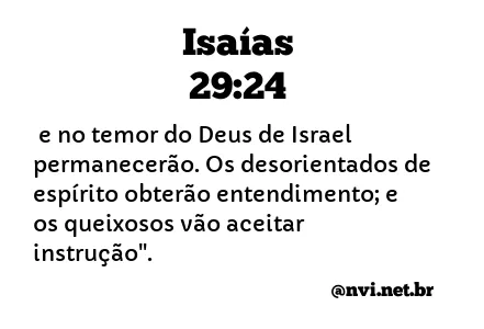 ISAÍAS 29:24 NVI NOVA VERSÃO INTERNACIONAL