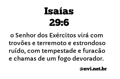 ISAÍAS 29:6 NVI NOVA VERSÃO INTERNACIONAL