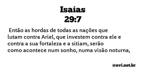 ISAÍAS 29:7 NVI NOVA VERSÃO INTERNACIONAL