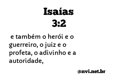 ISAÍAS 3:2 NVI NOVA VERSÃO INTERNACIONAL