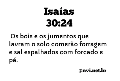 ISAÍAS 30:24 NVI NOVA VERSÃO INTERNACIONAL