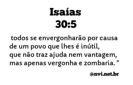 ISAÍAS 30:5 NVI NOVA VERSÃO INTERNACIONAL