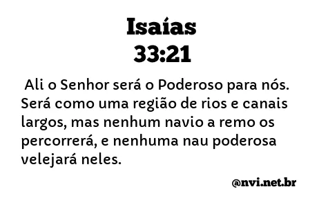 ISAÍAS 33:21 NVI NOVA VERSÃO INTERNACIONAL