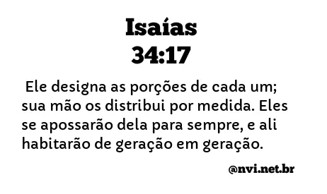 ISAÍAS 34:17 NVI NOVA VERSÃO INTERNACIONAL