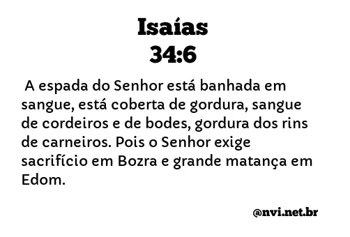 ISAÍAS 34:6 NVI NOVA VERSÃO INTERNACIONAL