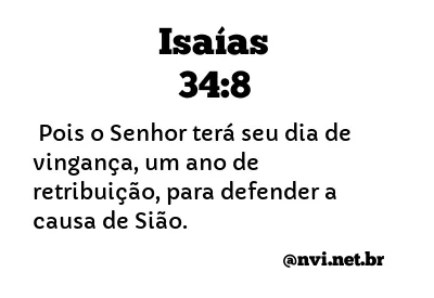 ISAÍAS 34:8 NVI NOVA VERSÃO INTERNACIONAL