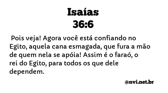 ISAÍAS 36:6 NVI NOVA VERSÃO INTERNACIONAL