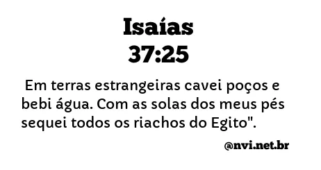 ISAÍAS 37:25 NVI NOVA VERSÃO INTERNACIONAL