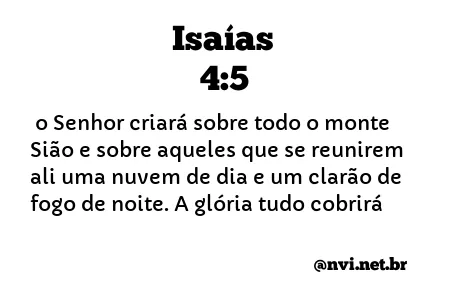 ISAÍAS 4:5 NVI NOVA VERSÃO INTERNACIONAL