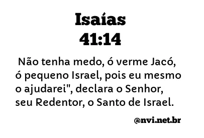 ISAÍAS 41:14 NVI NOVA VERSÃO INTERNACIONAL