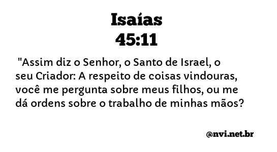 ISAÍAS 45:11 NVI NOVA VERSÃO INTERNACIONAL