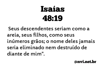 ISAÍAS 48:19 NVI NOVA VERSÃO INTERNACIONAL