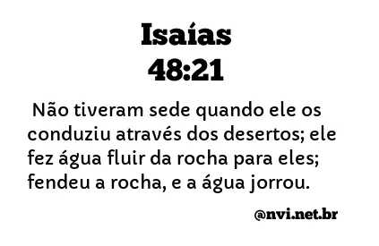 ISAÍAS 48:21 NVI NOVA VERSÃO INTERNACIONAL