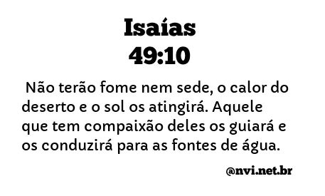 ISAÍAS 49:10 NVI NOVA VERSÃO INTERNACIONAL