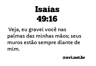 ISAÍAS 49:16 NVI NOVA VERSÃO INTERNACIONAL