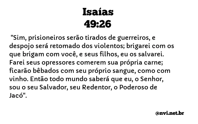 ISAÍAS 49:26 NVI NOVA VERSÃO INTERNACIONAL