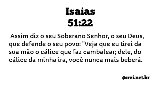 ISAÍAS 51:22 NVI NOVA VERSÃO INTERNACIONAL