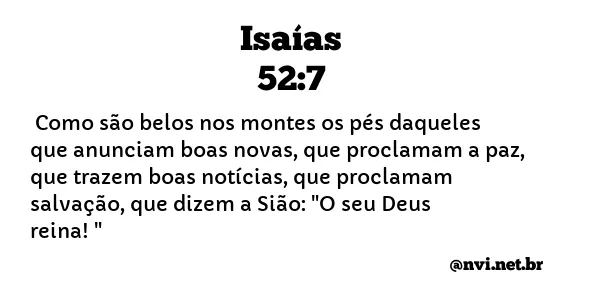 ISAÍAS 52:7 NVI NOVA VERSÃO INTERNACIONAL