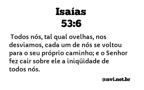 ISAÍAS 53:6 NVI NOVA VERSÃO INTERNACIONAL