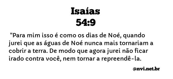ISAÍAS 54:9 NVI NOVA VERSÃO INTERNACIONAL