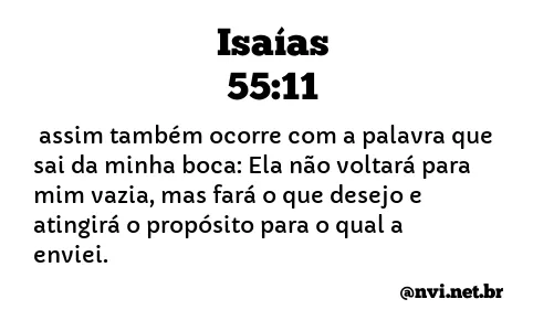 ISAÍAS 55:11 NVI NOVA VERSÃO INTERNACIONAL