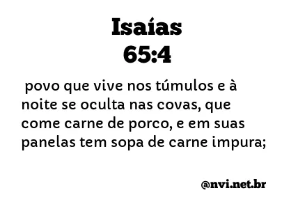 ISAÍAS 65:4 NVI NOVA VERSÃO INTERNACIONAL