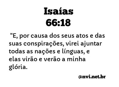 ISAÍAS 66:18 NVI NOVA VERSÃO INTERNACIONAL