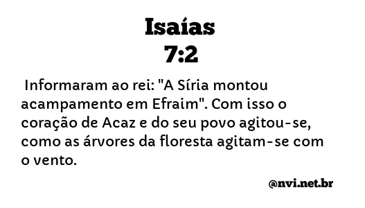 ISAÍAS 7:2 NVI NOVA VERSÃO INTERNACIONAL